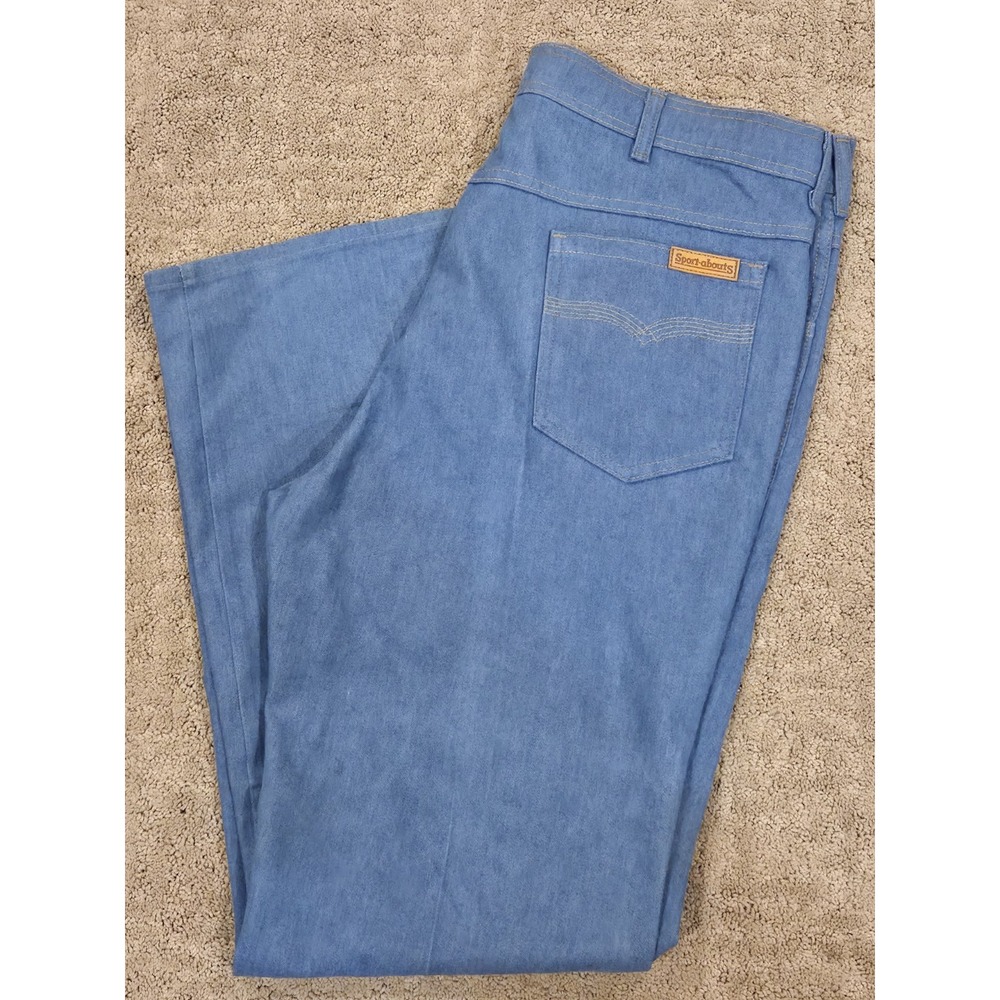 Sport-abouts Men's Blue Denim Straight Jeans Regular Fit 5-Pocket Vintage 38x32